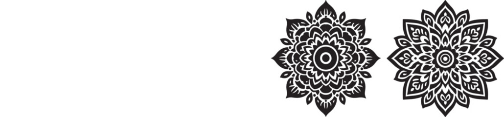 simple mandala design silhouette vector style with white background