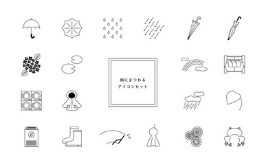 雨にまつわるアイコンセット
