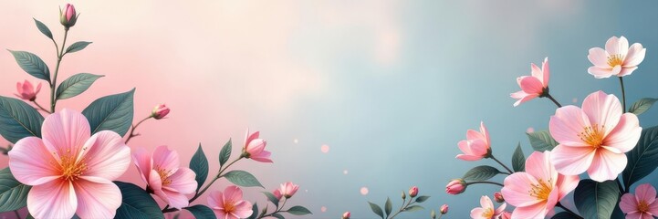 Fototapeta premium Subtle pastel floral motif on a luxurious, modern backdrop , elegant texture, pastel flowers, premium quality