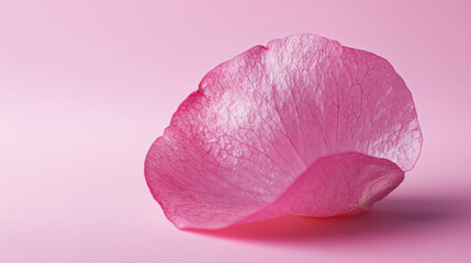 Beautiful pink rose petals, isolated on pink background.