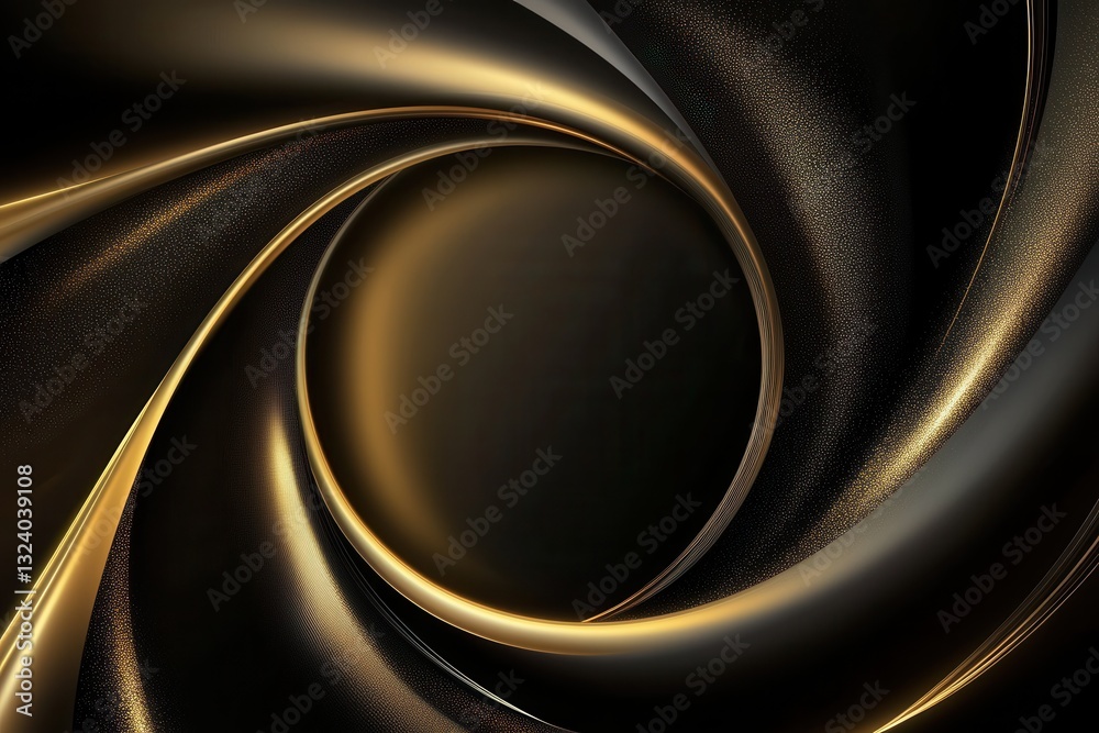 Poster elegant abstract swirl with golden accents on dark background ideal for luxurious modern design