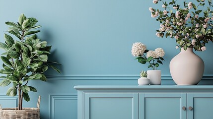 Elegant floral arrangement in modern living room coastal style home decor bright and vibrant interior design