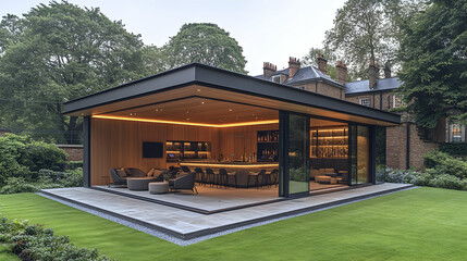 Modern Outdoor Bar Area in Garden