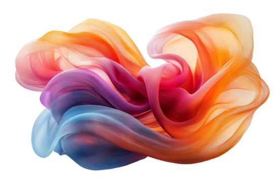 A vibrant and colorful abstract swirl, featuring flowing waves of orange, pink, and blue hues, creating a dynamic and visually striking composition.