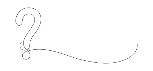Question mark. Ask question. Learning, knowledge, curiosity concept. Continuous line drawing.