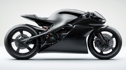 Fototapeta premium A sleek sports bike, its aerodynamic frame cutting through the air, is sharply in focus against a transparent background, revealing the intricate details of its design and the smooth curves of its