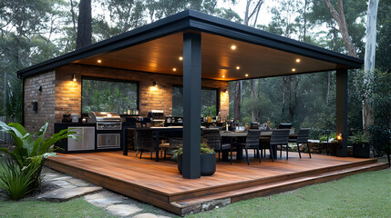 Modern Outdoor Kitchen Gazebo