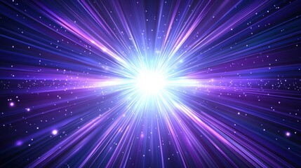 Stunning purple and blue star burst radiating energy and vibrance against a dark background creating a dazzling effect