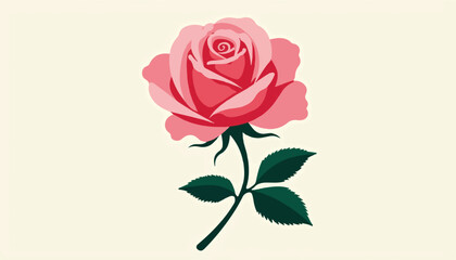 Pink rose illustration on a light background