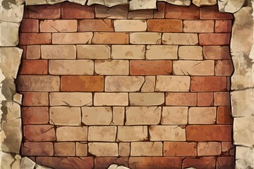 Fototapeta premium Aged Brick Wall Texture: A Grungy Background Image