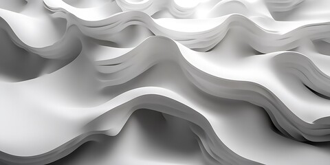 Fototapeta premium Abstract white waves, flowing texture (6)