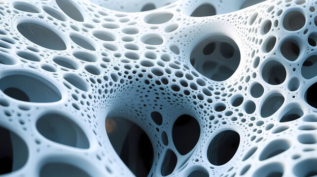 Complex Geometric Pattern with White and Blue