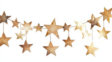 Rustic Star Garland Decoration for Festive Celebrations and Home Decor with Whimsical Charm