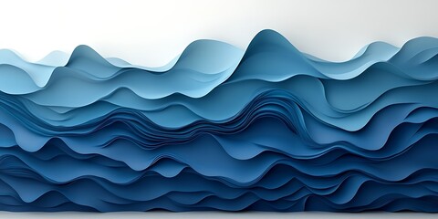 Fototapeta premium Abstract Blue Wave Layers