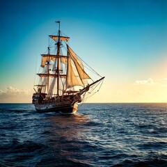 Ship in the sea