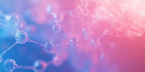 Abstract Molecular Structure with Bokeh Background