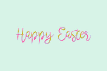 Happy Easter lettering. Gradient calligraphy, hand drawn vector design for cards, prints and posters.
