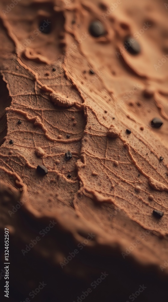 Aufkleber a close-up shot of a textured brown leaf showing its intricate details and patterns