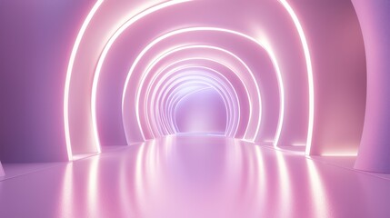 Obraz premium Geometric-patterned gallery background with soft lighting, perfect for modern product presentations.