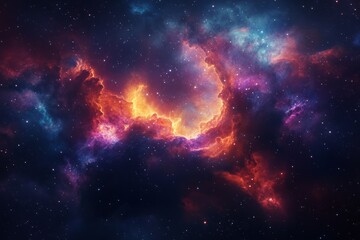 A dark and vibrant nebula in space, with glowing stars forming the shape of an ominous cloud or storm.