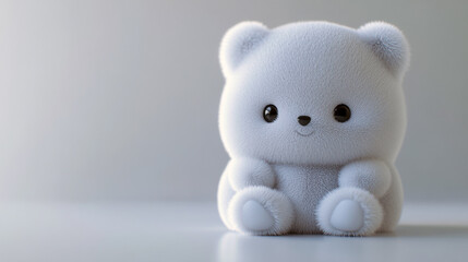 Obraz premium A cute little bear, Sitting teddy bear isolated on white. teddy bear children's toy gift 3d rendering. 3d illustration.