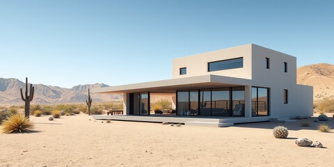 Fototapeta premium Arizona Home Exterior - Sunny Day in the Desert