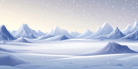 Snowy Mountain Range: A Serene Winter Landscape