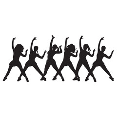 silhouettes of dancing girls Zumba dance vector