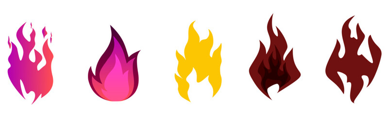 
Set of lights, Fire, multicolored fire, flame, Fire, Gradient, Vector image, isolated on transparent