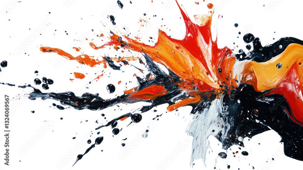 Leinwandbilder Dynamic splash of vibrant colors, creating an energetic and abstract composition. Perfect for backgrounds or artistic design projects.