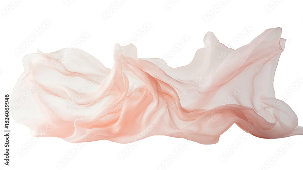 Aufkleber elegant flowing fabric in soft pink hues, creating a serene and airy atmosphere, perfect for backgro