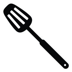Cute cartoon hand drawn vector Grill spatula icon silhouette.