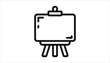 Easel with Canvas Vector. Art Stand Icon for Painting, Drawing, and Creativity.
