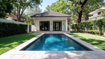 Luxury Backyard Pool & Modern House