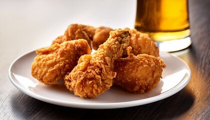 シンプルな唐揚げとビール