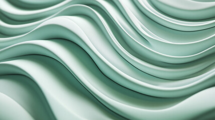 Obraz premium Subtle mint-green abstract curves with soft highlights – ideal for wellness centers, promoting calm and healing
