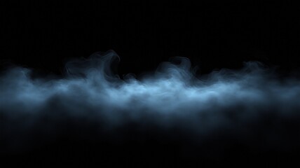 Fototapeta premium A highly detailed dark background with swirling wisps of deep blue smoke illuminated by soft, cool-toned lighting