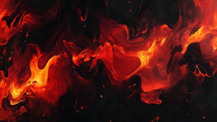 Fototapeta premium A hyper-detailed abstract background featuring swirling tendrils of fiery red and orange smoke against a pitch-black backdrop