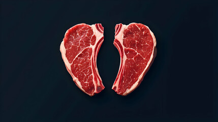 Fresh Ribeye Steak Cuts on Dark Background for Culinary Displays