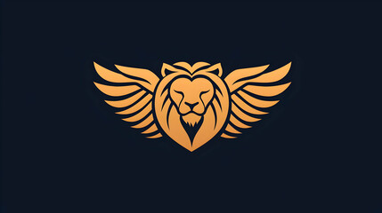Obraz premium Winged Lion Emblem with Detailed Features and Bold Design