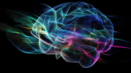 Fototapeta premium Digital Brainwave Network for AI