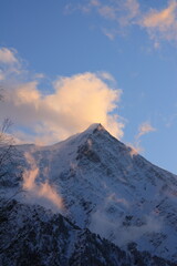 French alps in sunrise