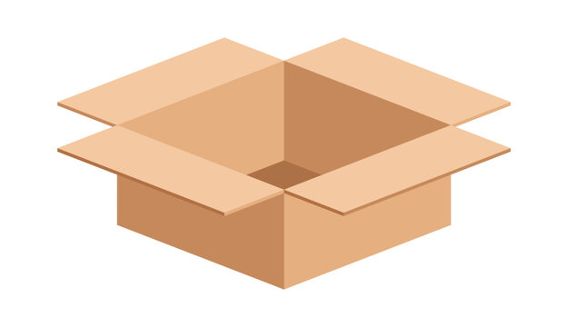 box postal parcel, open box carton shipping, brown corrugated box, cardboard postage box for transportation