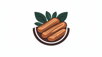 Stylized Illustration of Three Delicious Brown Carrots with Leaves
