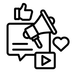 Social Media Marketing  Icon Element For Design	