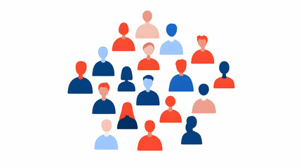 Fototapeta premium Abstract Representation of Diverse Group of People in Stylized Shapes