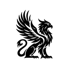 Obraz premium griffin engrave logo icon design illustration
