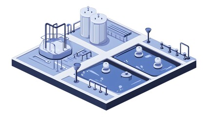 Professional Water Treatment Symbol Illustration on Isolated Background for Industry Use