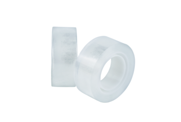 A roll of white adhesive tape isolated on a white background