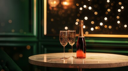 glass of champagne on table
